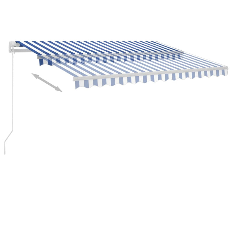 Freestanding Manual Retractable Awning 350x250 cm Blue/White