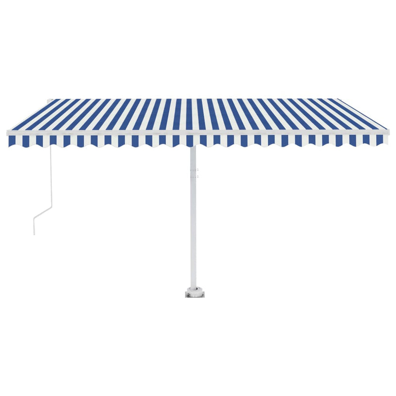 Freestanding Manual Retractable Awning 400x300 cm Blue/White