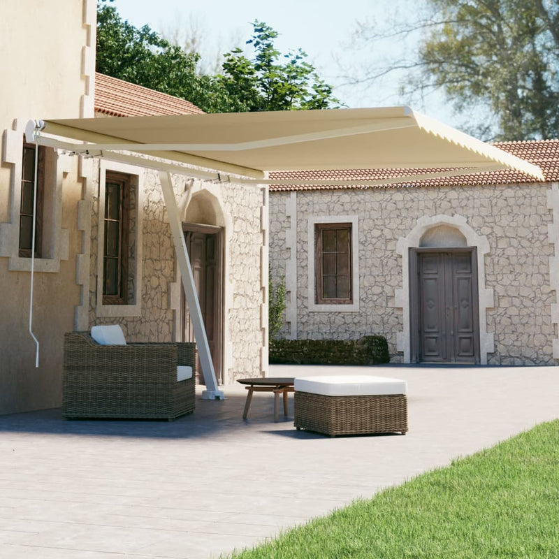 Freestanding Manual Retractable Awning 400x300 cm Cream