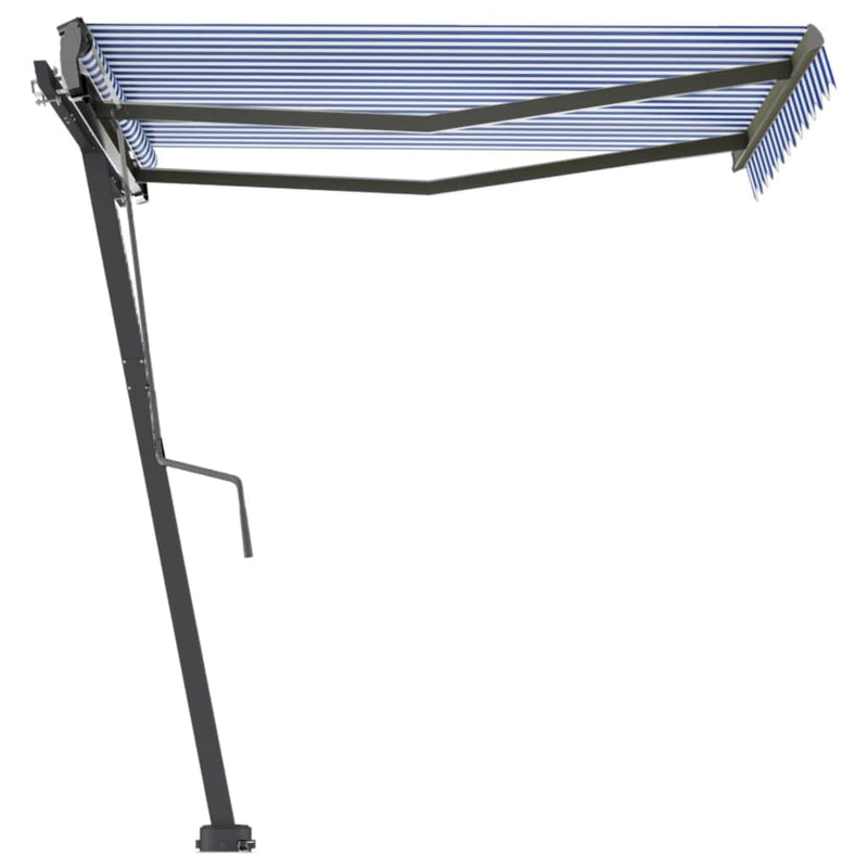 Freestanding Manual Retractable Awning 300x250 cm Blue/White