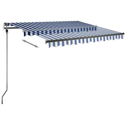 Freestanding Manual Retractable Awning 350x250 cm Blue/White