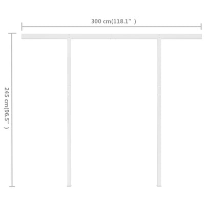 Manual Retractable Awning with Posts 3x2.5 m Blue and White