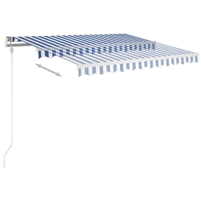 Manual Retractable Awning with Posts 3x2.5 m Blue and White