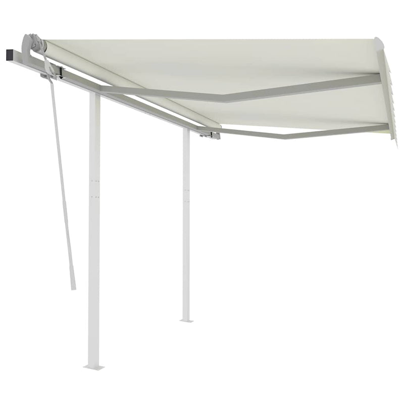 Manual Retractable Awning with Posts 3x2.5 m Cream