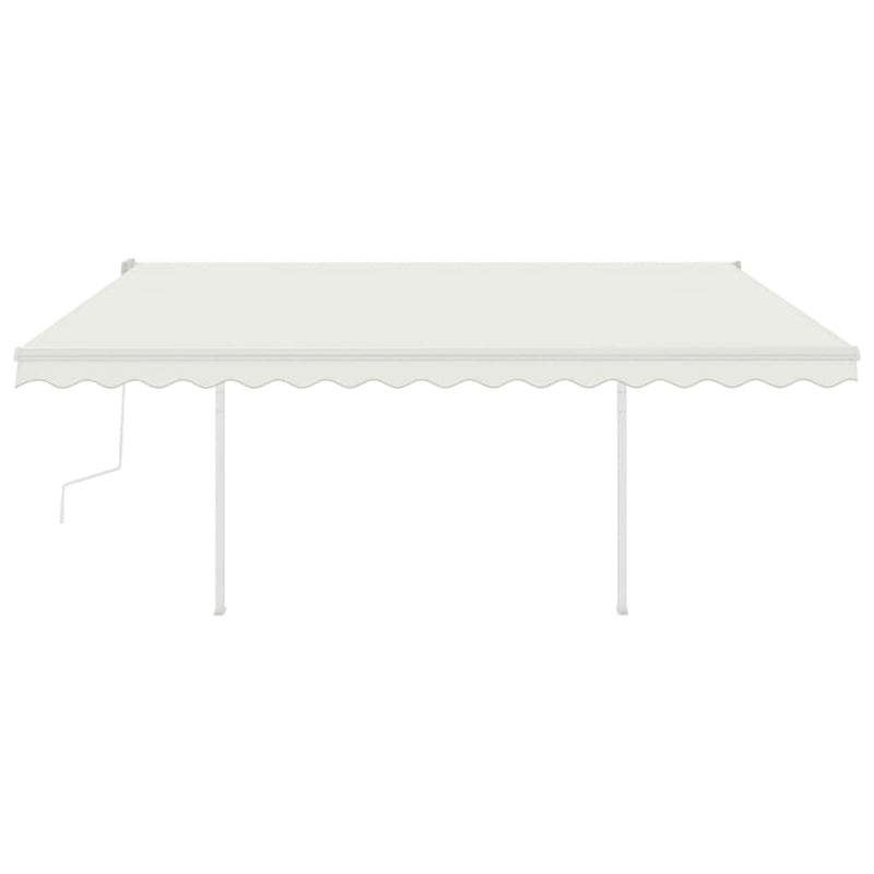 Manual Retractable Awning with Posts 4x3 m Cream