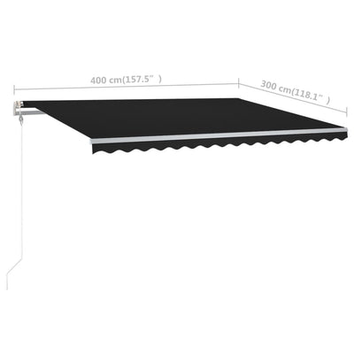 Manual Retractable Awning with Posts 4x3 m Anthracite