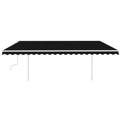 Manual Retractable Awning with Posts 5x3 m Anthracite