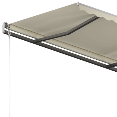 Manual Retractable Awning with Posts 3x2.5 m Cream