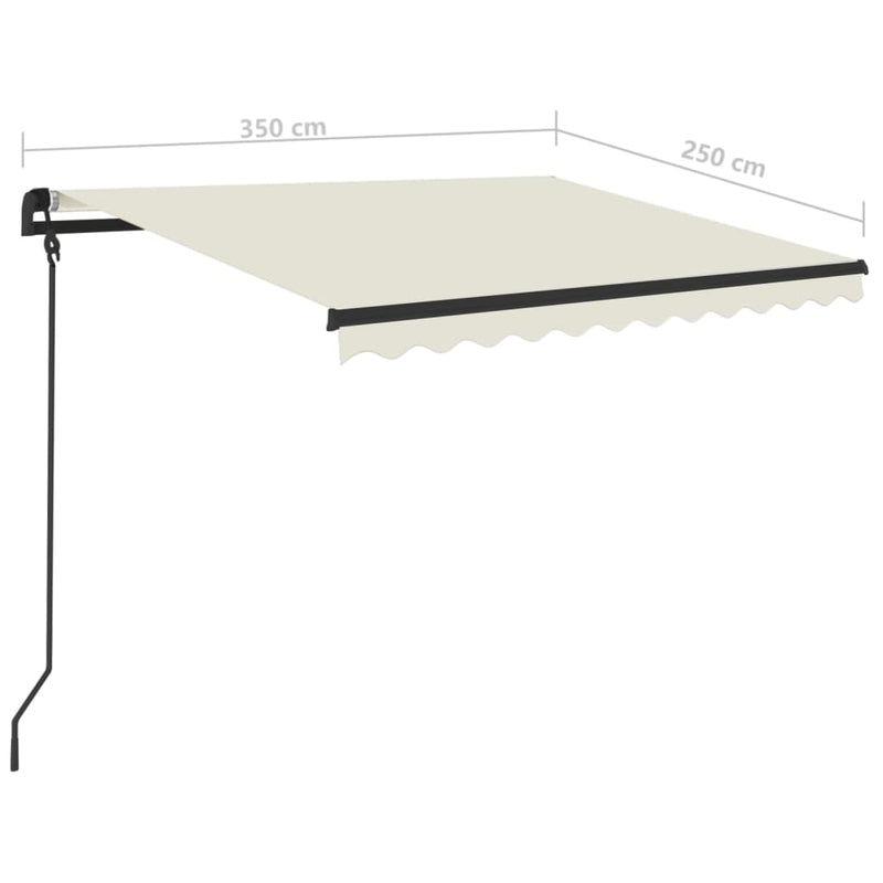 Manual Retractable Awning with Posts 3.5x2.5 m Cream