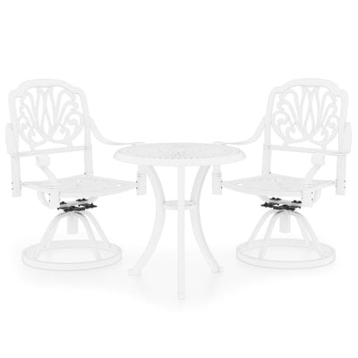 3 Piece Bistro Set Cast Aluminium White