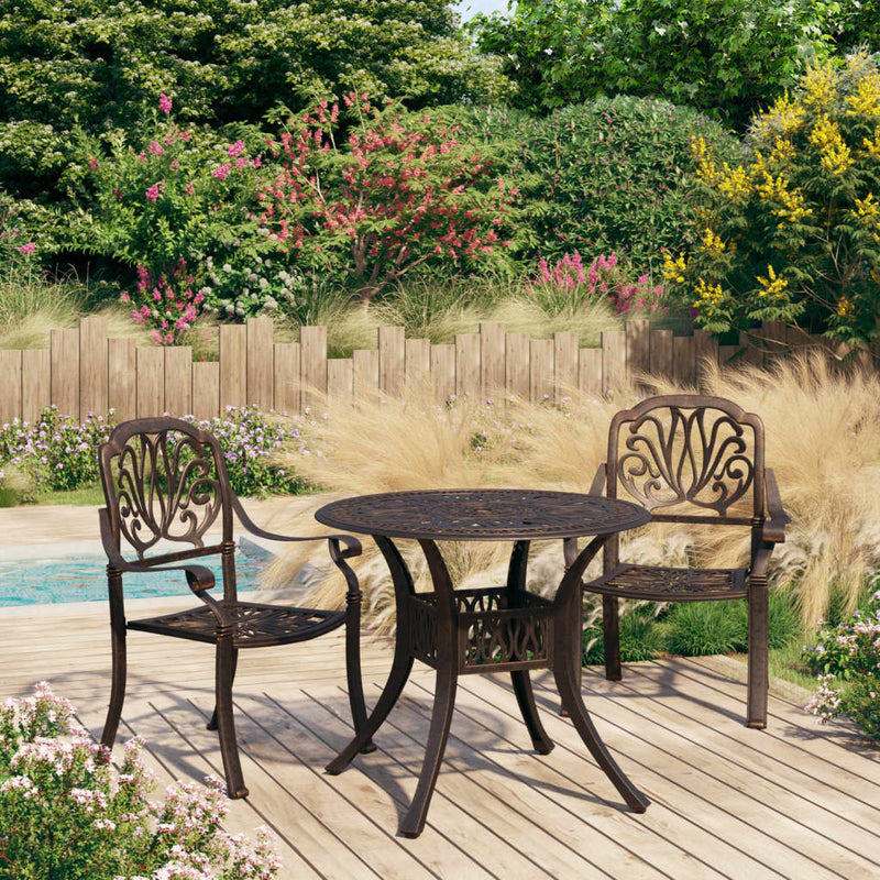 3 Piece Bistro Set Cast Aluminium Bronze