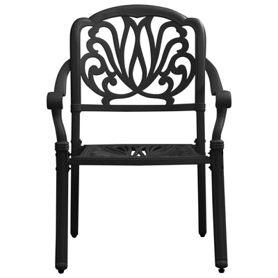 3 Piece Bistro Set Cast Aluminium Black