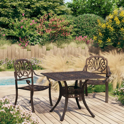 3 Piece Bistro Set Cast Aluminium Bronze