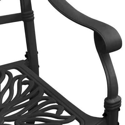 3 Piece Bistro Set Cast Aluminium Black