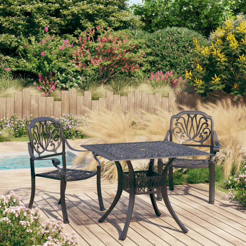 3 Piece Bistro Set Cast Aluminium Black