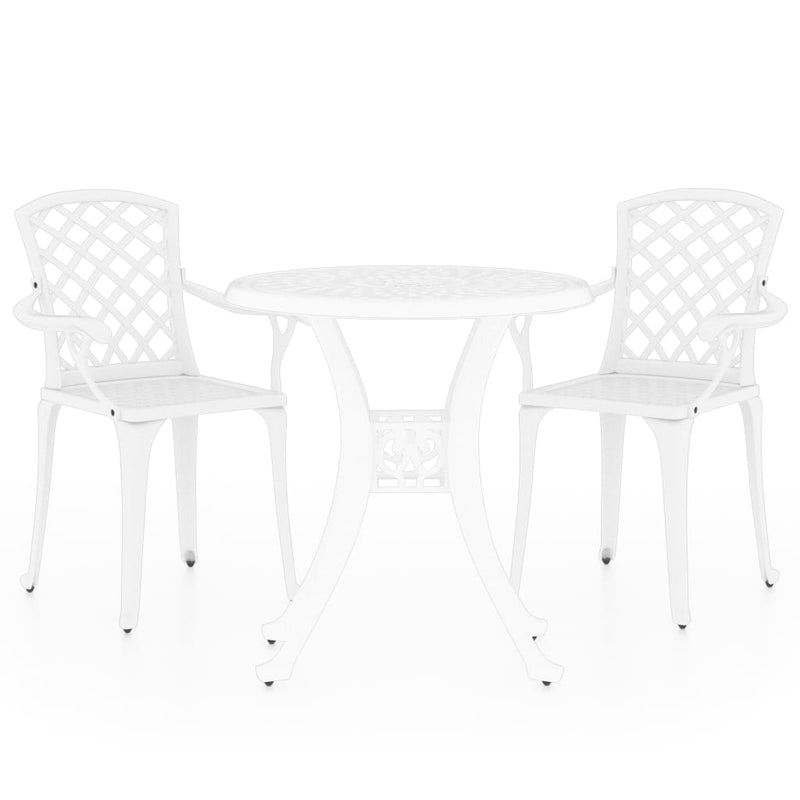 3 Piece Bistro Set Cast Aluminium White