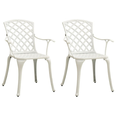 3 Piece Bistro Set Cast Aluminium White