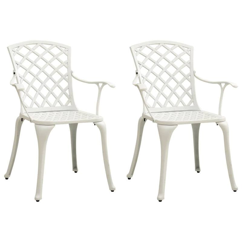 3 Piece Bistro Set Cast Aluminium White