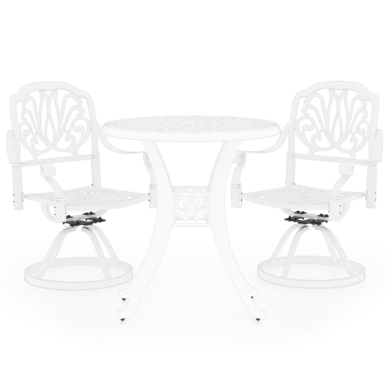 3 Piece Bistro Set Cast Aluminium White