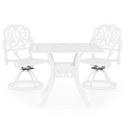 3 Piece Bistro Set Cast Aluminium White