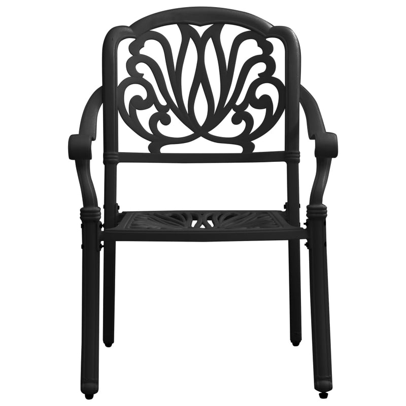 5 Piece Bistro Set Cast Aluminium Black