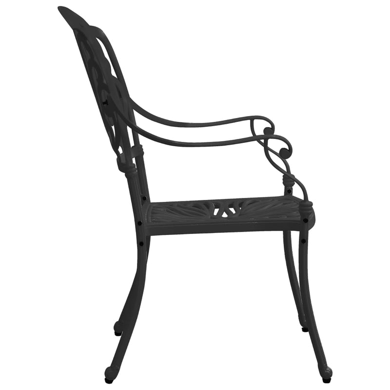 5 Piece Bistro Set Cast Aluminium Black