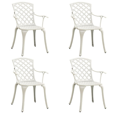 5 Piece Bistro Set Cast Aluminium White