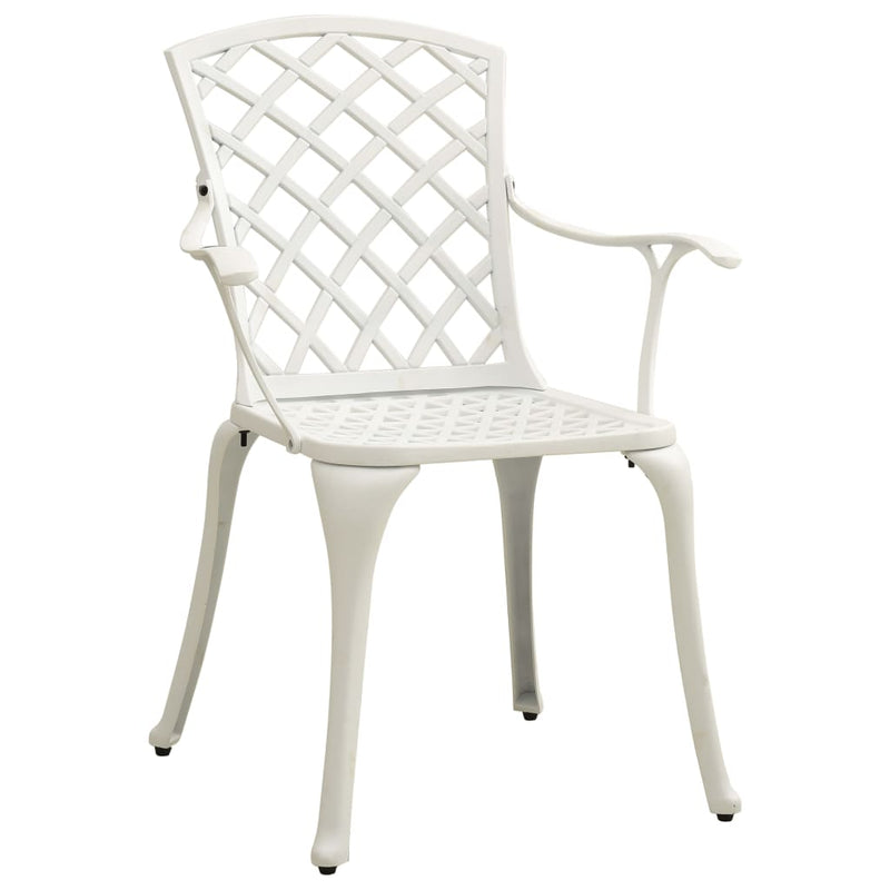 5 Piece Bistro Set Cast Aluminium White