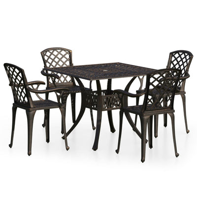 5 Piece Bistro Set Cast Aluminium Bronze