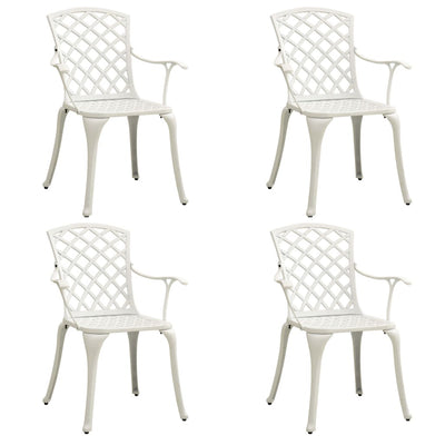 5 Piece Bistro Set Cast Aluminium White