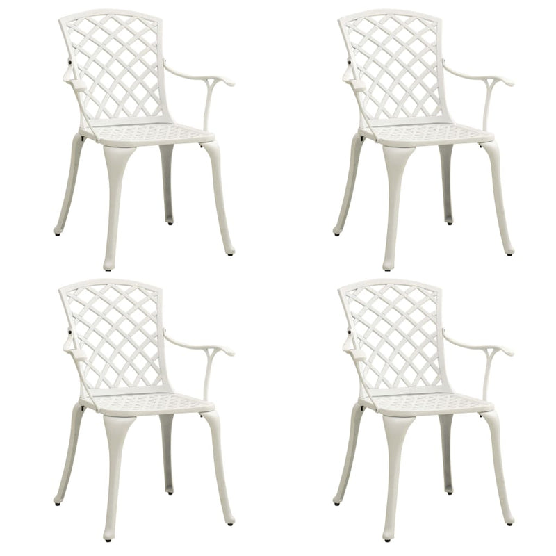 5 Piece Bistro Set Cast Aluminium White