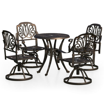 5 Piece Bistro Set Cast Aluminium Bronze