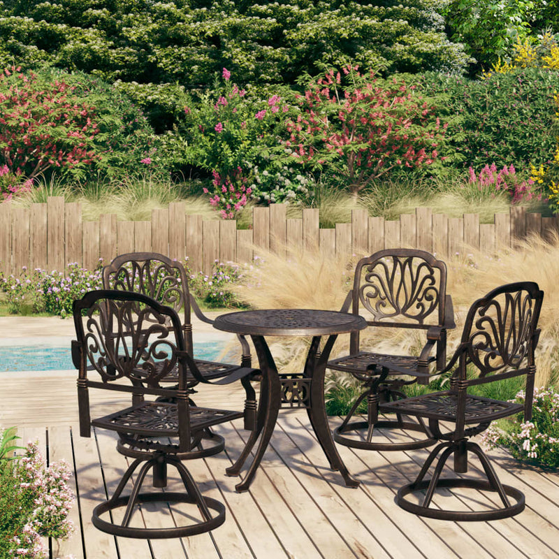 5 Piece Bistro Set Cast Aluminium Bronze