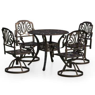 5 Piece Bistro Set Cast Aluminium Bronze