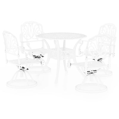 5 Piece Bistro Set Cast Aluminium White