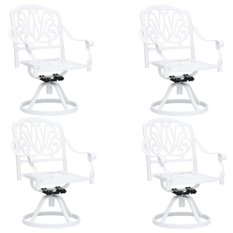 5 Piece Bistro Set Cast Aluminium White