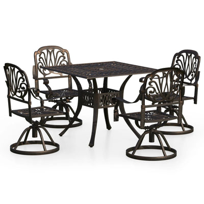 5 Piece Bistro Set Cast Aluminium Bronze