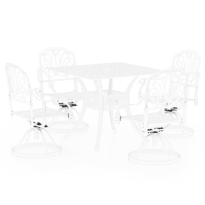 5 Piece Bistro Set Cast Aluminium White