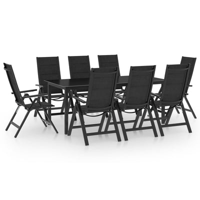 9 Piece Garden Dining Set Aluminium Anthracite