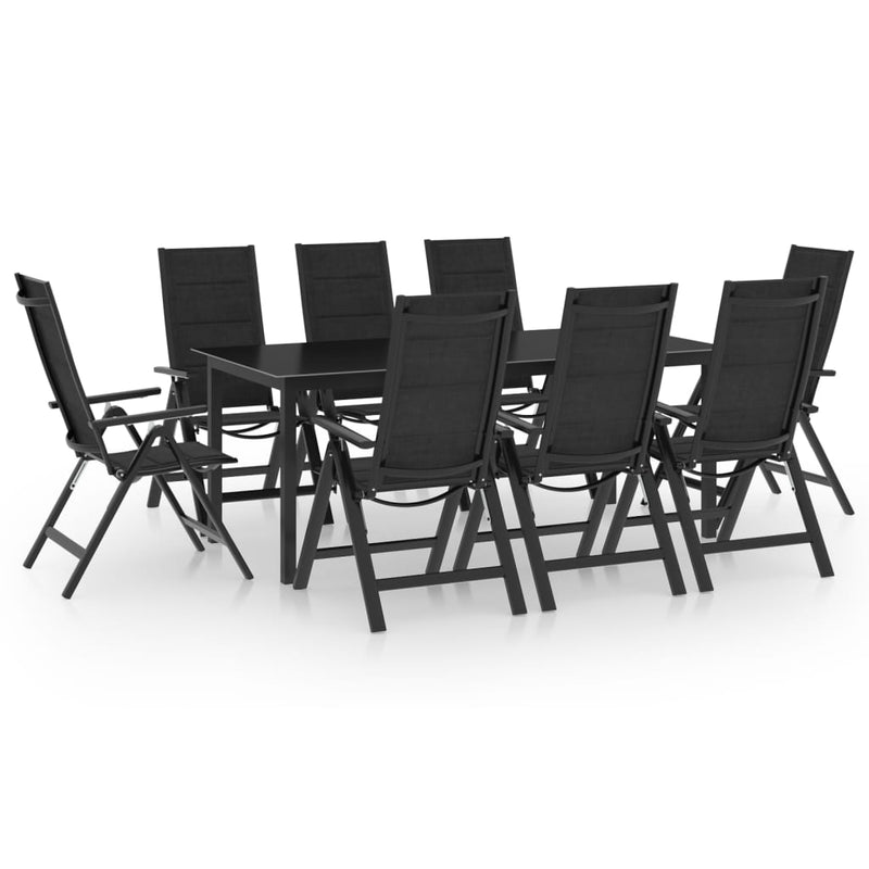 9 Piece Garden Dining Set Aluminium Anthracite