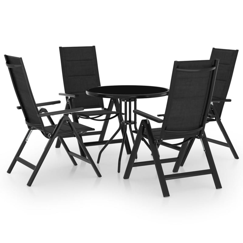 5 Piece Bistro Set Black and Anthracite