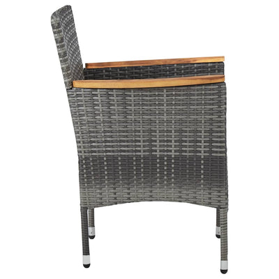 7 Piece Garden Dining Set Poly Rattan Grey