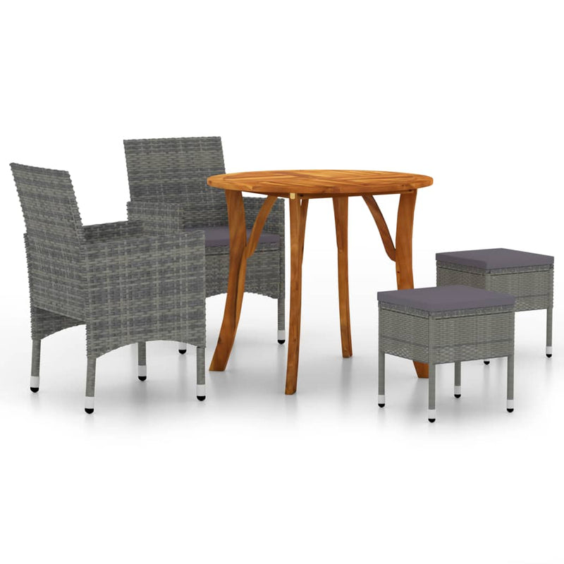 5 Piece Garden Dining Set Grey