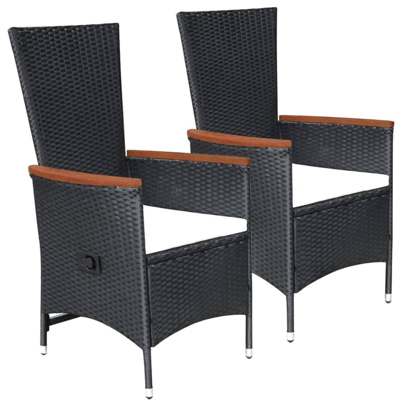 3 Piece Garden Dining Set Black