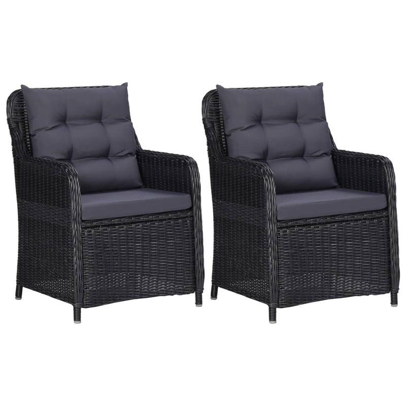 3 Piece Garden Dining Set Black