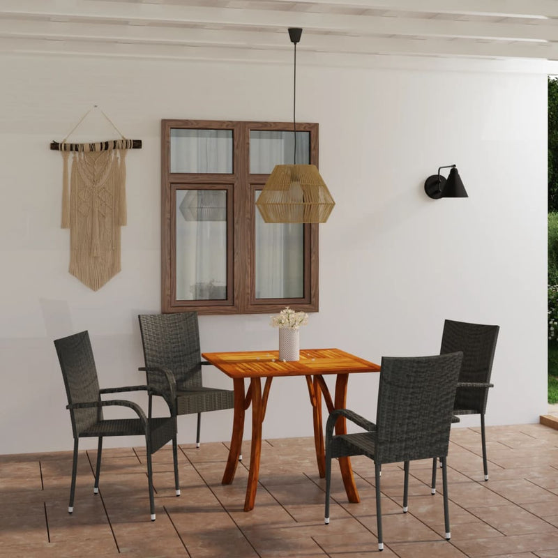 5 Piece Garden Dining Set Grey