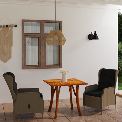 3 Piece Garden Dining Set Brown