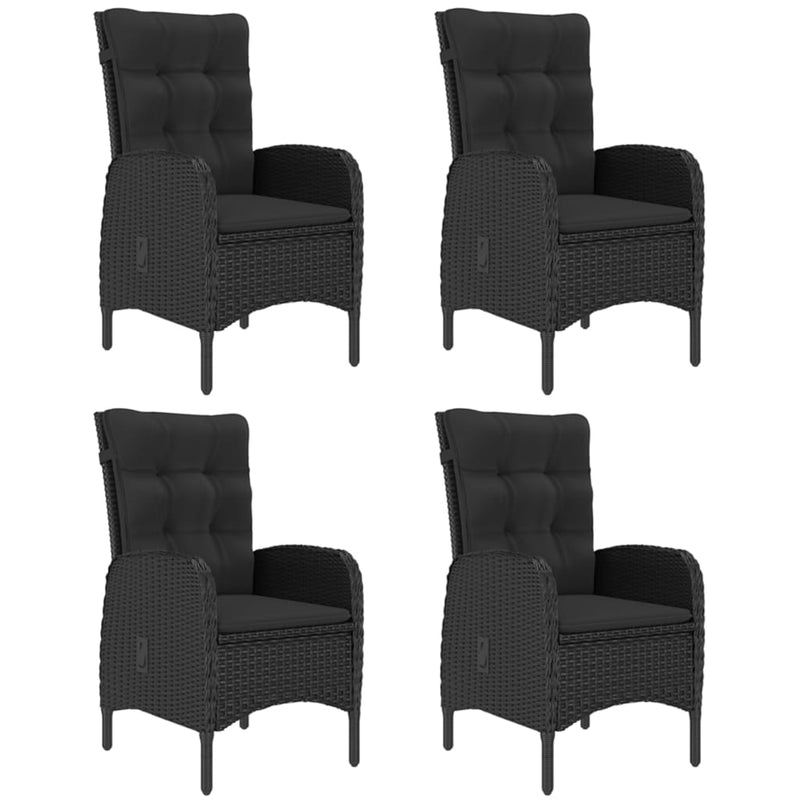 5 Piece Garden Dining Set Black