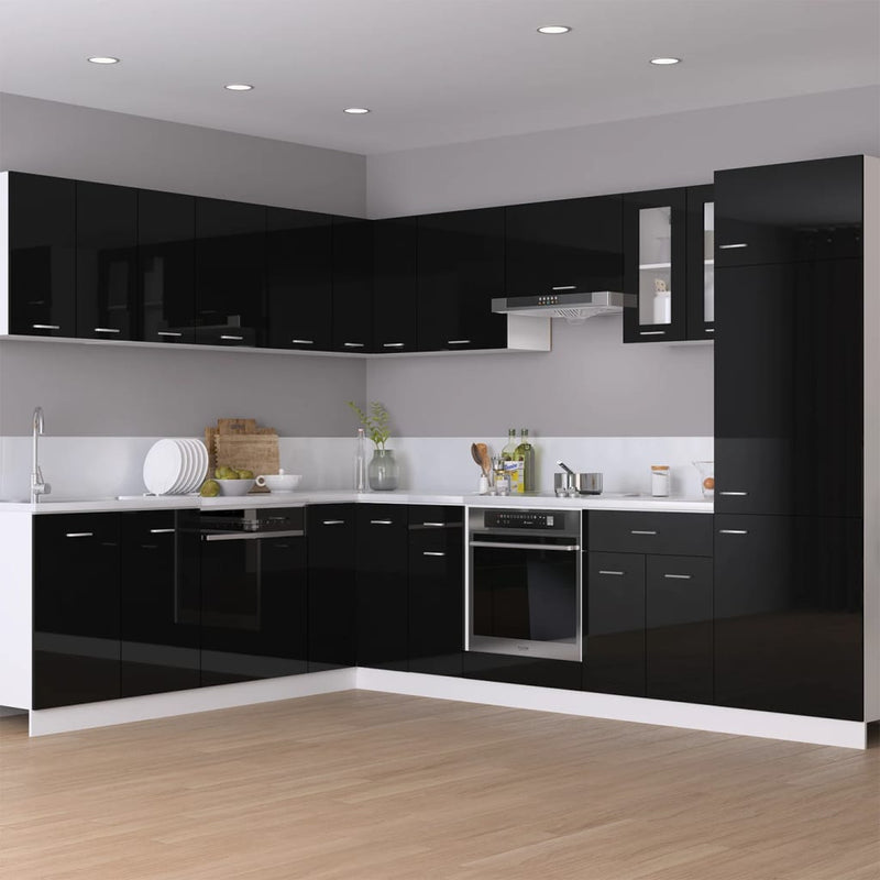 Hanging Corner Cabinet High Gloss Black 57x57x60 cm Engineered Wood