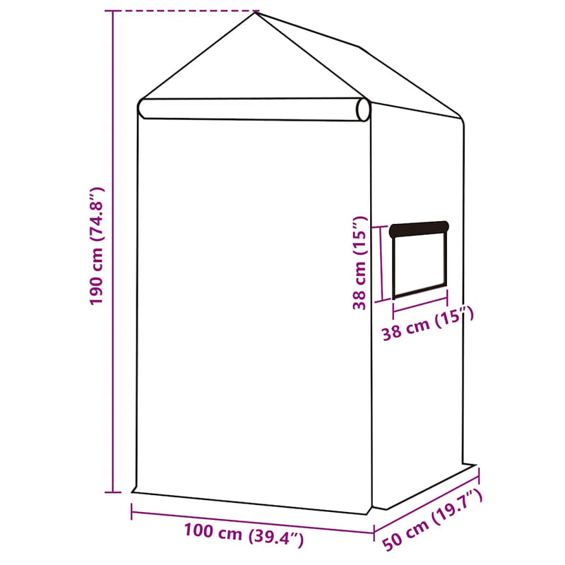 Greenhouse Replacement Cover (0.5 m²) 50x100x190 cm Green